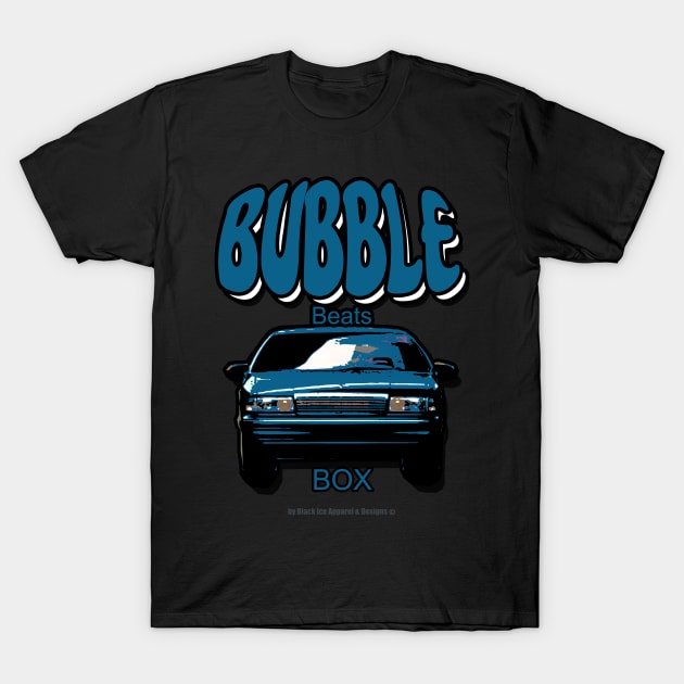 Caprice Bubble Beats Box Blue T-Shirt by Black Ice Design